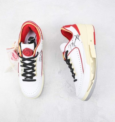 White Red Chicago Air Jordan 2 Low