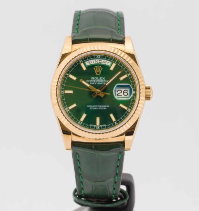 Rolex Day-date 36 President 36 Green Dial Yellow Gold 36mm 118138 - Box Papers 2015