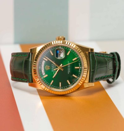 Rolex Day-date 36 President 36 Green Dial Yellow Gold 36mm 118138 - Box Papers 2015