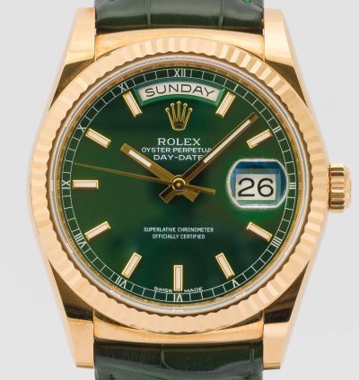 Rolex Day-date 36 President 36 Green Dial Yellow Gold 36mm 118138 - Box Papers 2015