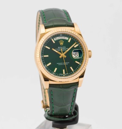 Rolex Day-date 36 President 36 Green Dial Yellow Gold 36mm 118138 - Box Papers 2015