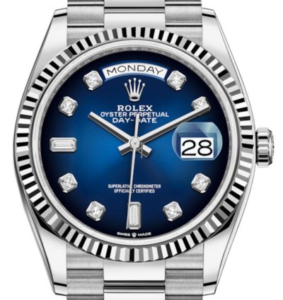 Rolex Day-date 36 President Day-date 36mm Blue Ombre Diamond Dial White Gold 2023