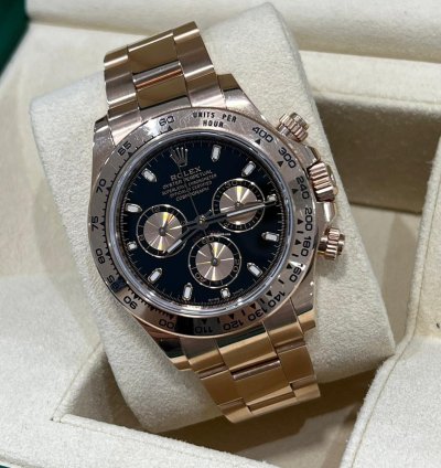 Rolex Daytona 2022 Rose Gold Daytona Black Dial Box And Papers 116505