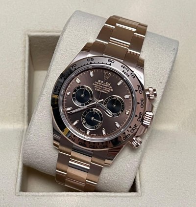 Rolex Daytona 2022 Rose Gold Daytona Cosmograph Chocolate Dial Unworn Box And Papers 116505