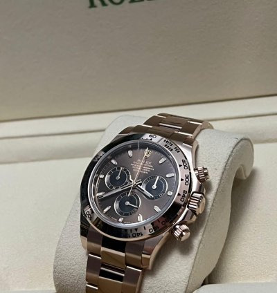 Rolex Daytona 2022 Rose Gold Daytona Cosmograph Chocolate Dial Unworn Box And Papers 116505
