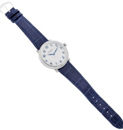 Patek Philippe Calatrava White Gold Blue Dial Diamond Ladies Watch 4978