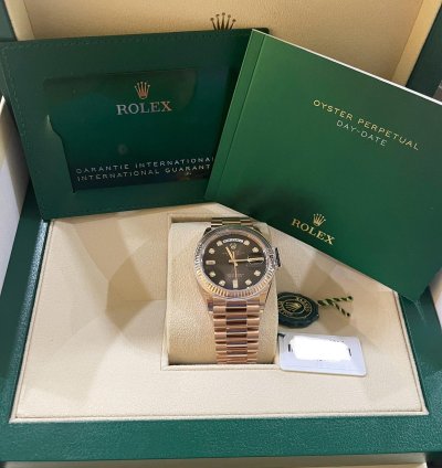 Rolex Day-date 36 President New Chocolate Dial Diamonds
