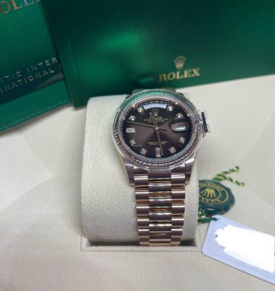 Rolex Day-date 36 President New Chocolate Dial Diamonds