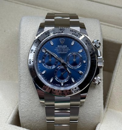 Rolex Daytona 2022 White Gold Daytona Blue Dial Unworn Box And Papers 116509
