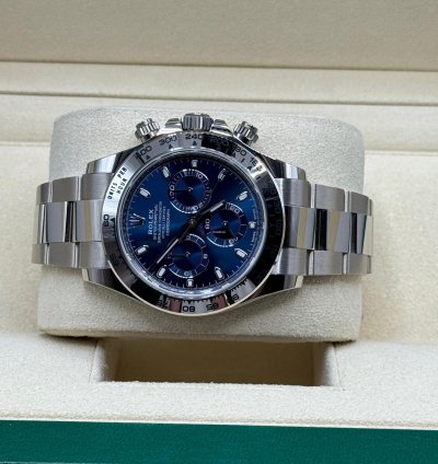 Rolex Daytona 2022 White Gold Daytona Blue Dial Unworn Box And Papers 116509