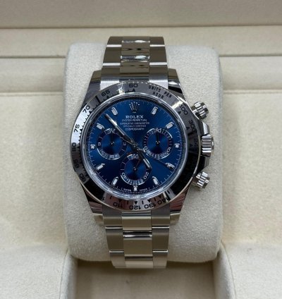 Rolex Daytona 2022 White Gold Daytona Blue Dial Unworn Box And Papers 116509