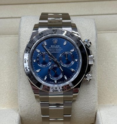Rolex Daytona 2022 White Gold Daytona Blue Dial Unworn Box And Papers 116509