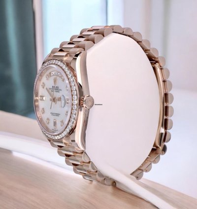 Rolex Day-date 36 President Rose Gold Pearl Dial Diamonds 36 Mm Unworn 2022