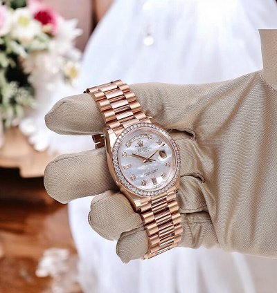 Rolex Day-date 36 President Rose Gold Pearl Dial Diamonds 36 Mm Unworn 2022