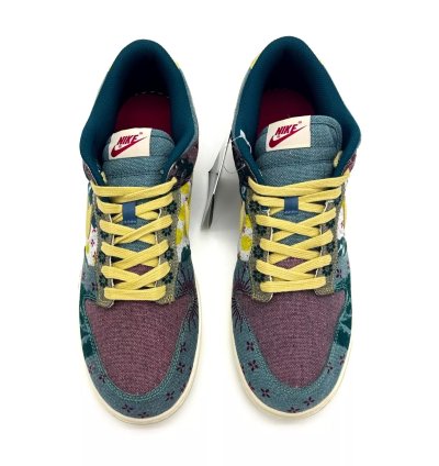 Cz9747-900 Nike Dunk Low Community Garden Midnight Turquoise Cardinal Red Lemon