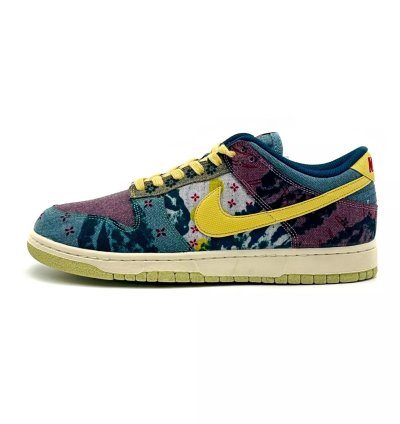 Cz9747-900 Nike Dunk Low Community Garden Midnight Turquoise Cardinal Red Lemon