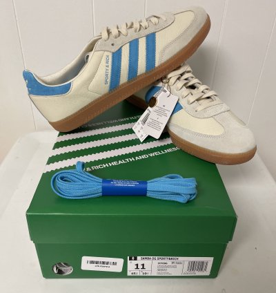 Adidas Samba Og Sporty Rich Cream Blue ie7096 Size 11