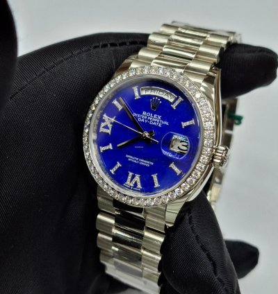 Rolex Day-date 36 Rare Lapis Diamond Dial With Diamond Bezel