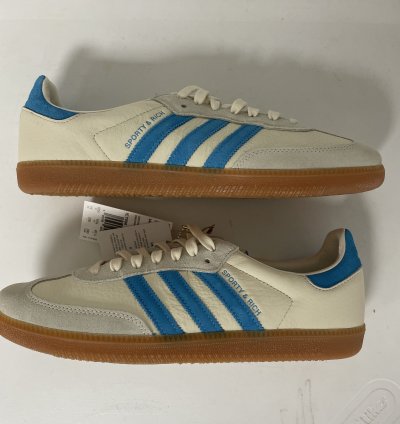 Adidas Samba Og Sporty Rich Cream Blue ie7096 Size 11