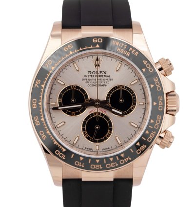 Rolex Daytona 2023 New Papers Rolex Daytona Cosmograph 18k Rose Sundust Oysterflex 126515 Box