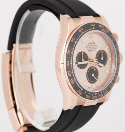Rolex Daytona 2023 New Papers Rolex Daytona Cosmograph 18k Rose Sundust Oysterflex 126515 Box