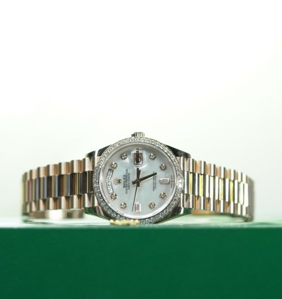 Rolex Day-date 36 Rose Gold 36mm Factory Mother Of Pearl Diamond President 128345rbr