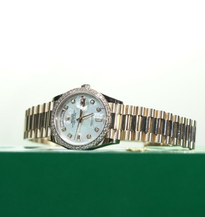 Rolex Day-date 36 Rose Gold 36mm Factory Mother Of Pearl Diamond President 128345rbr