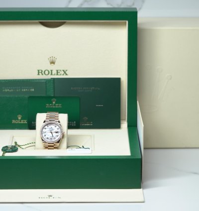 Rolex Day-date 36 Rose Gold 36mm Factory Mother Of Pearl Diamond President 128345rbr