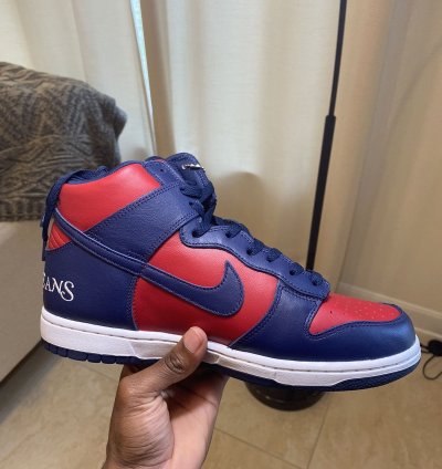 Supreme Nike Dunk High - Red Navy