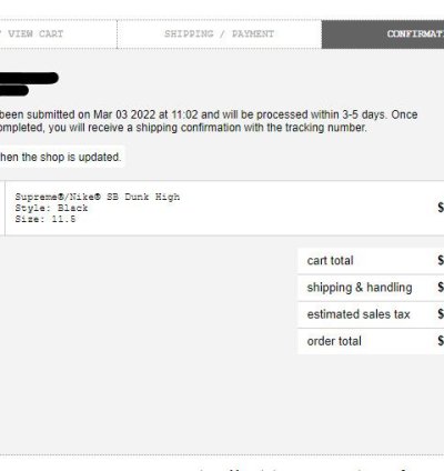 Supreme Nike Dunk High Black White
