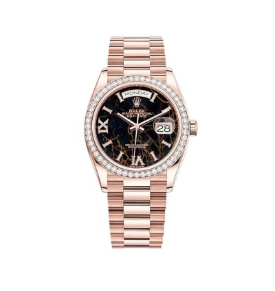 Rolex Day-date 36 Rose Gold Diamond Bezel Eisenkiesel Diamond Dial