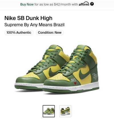 Supreme Nike Dunk High By Any Means Brazil