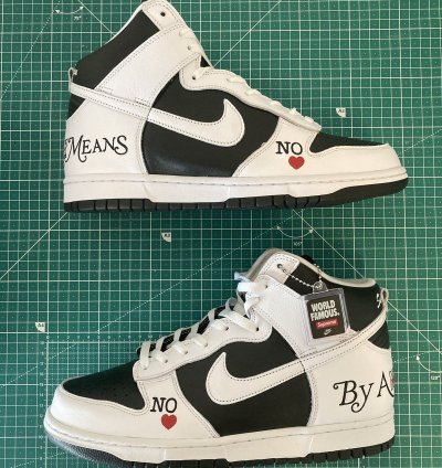 Supreme Nike Dunk High By Any Means New White Us 10 5