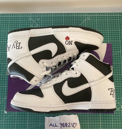 Supreme Nike Dunk High By Any Means New White Us 10 5