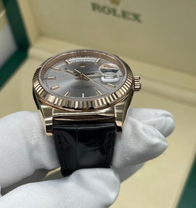 Rolex Day-date 36 Rose Gold Silver Rhodium