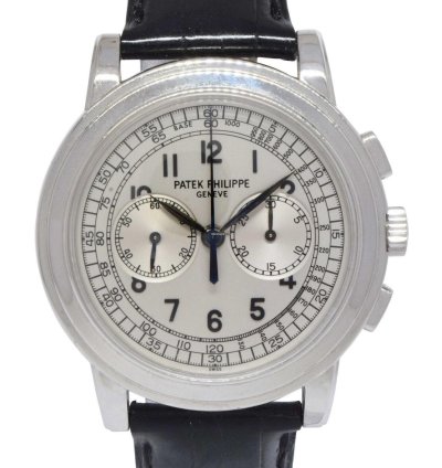 Patek Philippe Chronograph 5070 18k White Gold Mens 42mm Watch Archives 5070g