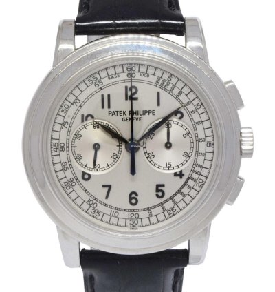 Patek Philippe Chronograph 5070 18k White Gold Mens 42mm Watch Archives 5070g