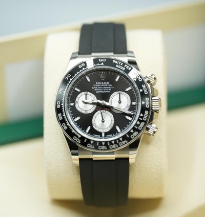 Rolex Daytona 2023 White Gold Daytona Oysterflex Black Dial New Release Box Papers 126519ln