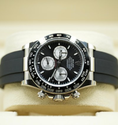 Rolex Daytona 2023 White Gold Daytona Oysterflex Black Dial New Release Box Papers 126519ln