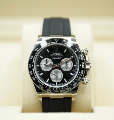 Rolex Daytona 2023 White Gold Daytona Oysterflex Black Dial New Release Box Papers 126519ln