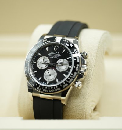 Rolex Daytona 2023 White Gold Daytona Oysterflex Black Dial New Release Box Papers 126519ln