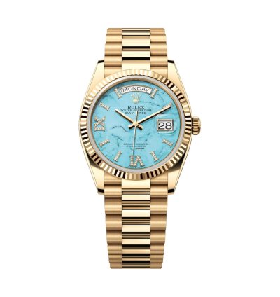 Rolex Day-date 36 Turqoise Roman Diamond Dial 128238 Unworn Full Set