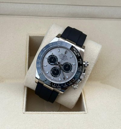 Rolex Daytona 2023 White Gold Daytona Oysterflex Grey Dial Unworn Box And Papers 116519ln