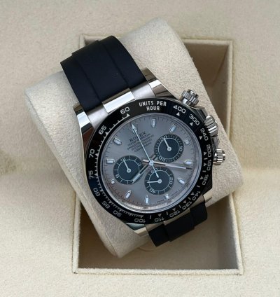 Rolex Daytona 2023 White Gold Daytona Oysterflex Grey Dial Unworn Box And Papers 116519ln