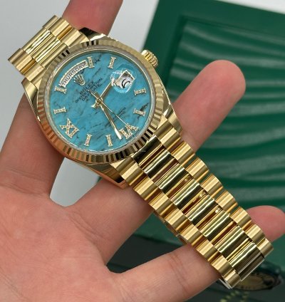 Rolex Day-date 36 Turquoise Diamond Dial Yellow Gold President