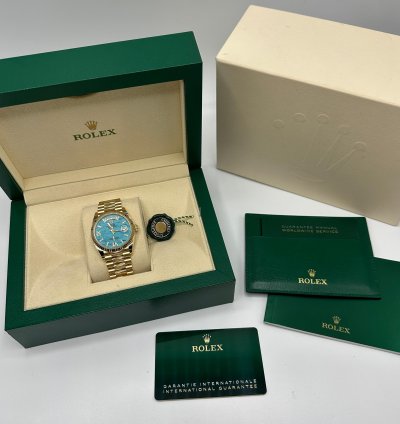 Rolex Day-date 36 Turquoise Diamond Dial Yellow Gold President