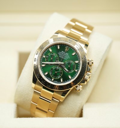Rolex Daytona 2023 Yellow Gold Daytona Green Dial Unworn 116508 Box And Papers