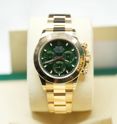 Rolex Daytona 2023 Yellow Gold Daytona Green Dial Unworn 116508 Box And Papers