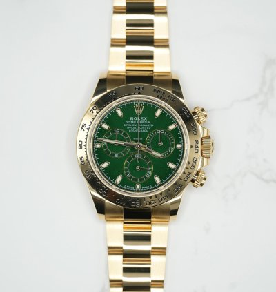 Rolex Daytona 2023 Yellow Gold Daytona Green Dial Unworn 116508 Box And Papers