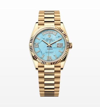 Rolex Day-date 36 Turquoise Diamond Roman Dial